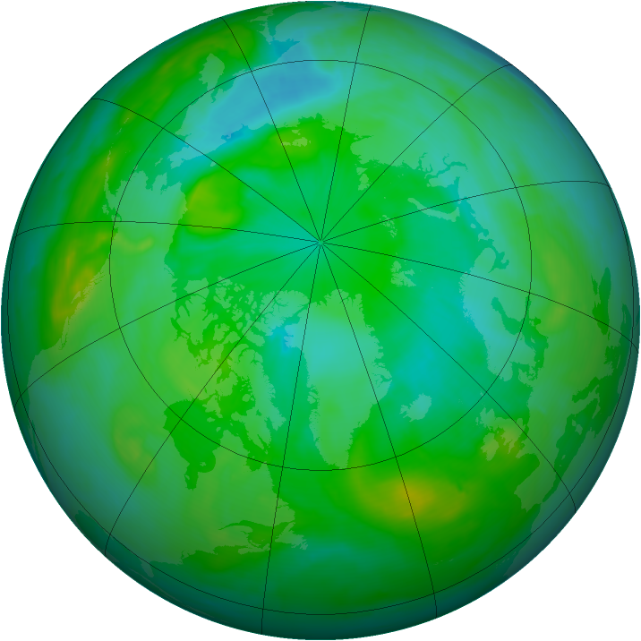 Arctic ozone map for 29 July 2008